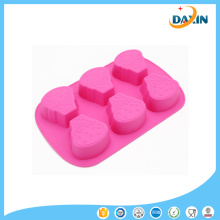 Alimentos-Grade 6 Copa Ferramenta de cozimento Icecream Forma Silicone Bolo Mould