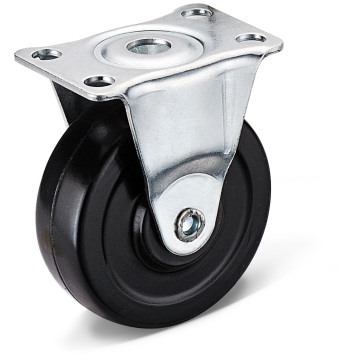 11 Series Black Rubber Flat Bottom Fixed Casters