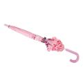 Girl's Pink Flower Kids Safety Open Umbrella