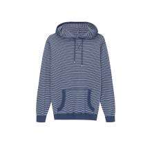 Men's Knitted Athletic Striped Kangaroo Pocket Hoodie