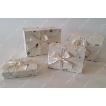 Natural handmade paper bow tie gift box