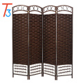 foldable 4 panel wood movable room divider screen