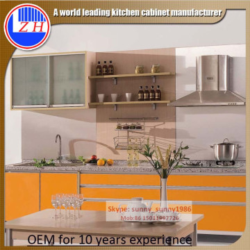 Madera Modular Lacqrue Gabinetes de cocina con puertas brillantes (personalizado)