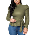 Women's Matte Mock Neck Blouse Top