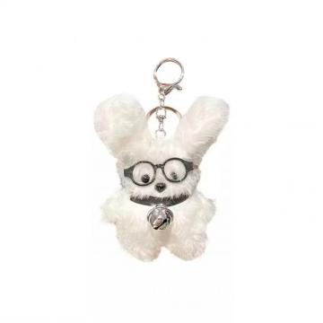 Gafas colgante de bolsas de llavero de peluche de cachorro colgante