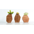 Multilateral Plastic Flowers Wooden Vase Standing