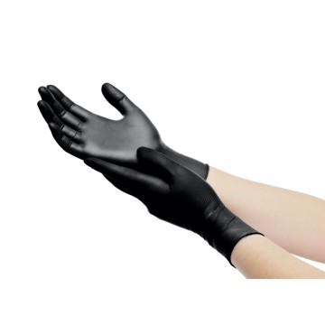 Gants de nitrile de qualité noire