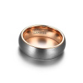 Silver and rose gold women's tungsten carbide rings