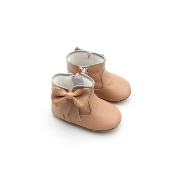 Bow-knot Real Leather Baby Winter Boots