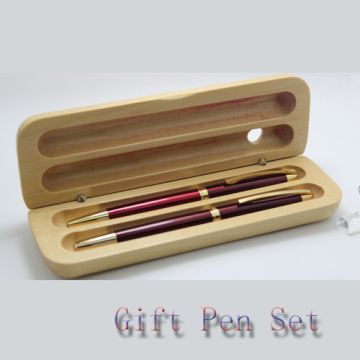 Logo Design Gift Pen Set com caixa de madeira