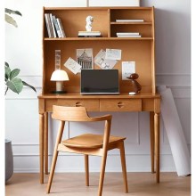 Wood Computer Desk with File Cabinet in Home