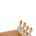 5 Pcs knives square wood cheese board set