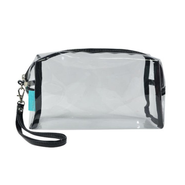 Customize Logo Imprint Transparent PVC Plastic Clear Women Cosmetic Bag