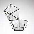 Moderne Tischplatte Fensterbank Dekor Blumentopf Balkon Pflanzer Diy Display Box Schwarzes Glas Geometrisches Terrarium