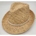 Rafia western cowboy fedora straw hat