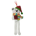 Forma de urso branco de Natal pendurado sinal de parede