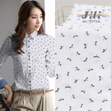 Cheap Tc65/35 45s*45s 133*72 Dragonfly Printed Woven Poplin Fabrics for Women Shirt