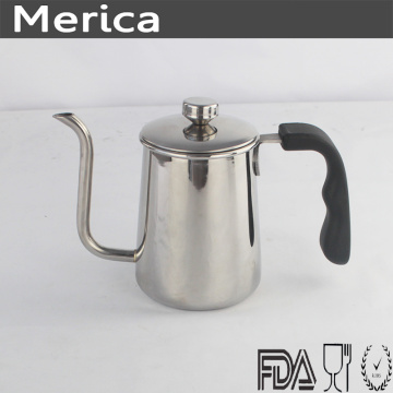 Stainless Steel Coffee Pot with Black Handle