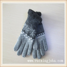 Lady Knitted jacquard touch Screen Gloves