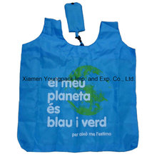 Custom Eco amigável recicl reciclar bolsa de compras de nylon de dobra