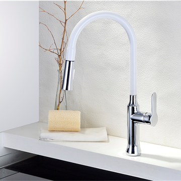 White single hole kitchen faucet