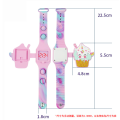 Push Bubble Unicorn Dial Silicone Kids LED Reloj