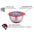 Juegos de tazones para mezclar de almacenamiento de alimentos con tapa transparente