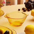 ATO Amber color Kitchen Glass Bowl Plate Set