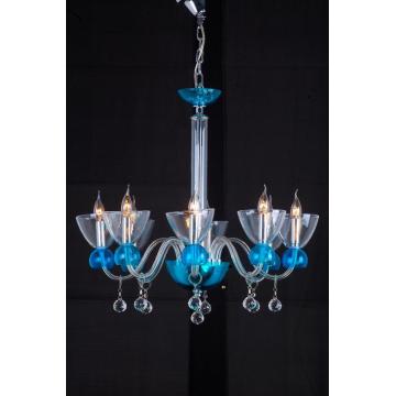 Blue Glass Chandelier Lamps (QD007-8L)