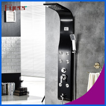 Fyeer Temperature Display Massagem Rainfall Aço inoxidável Black Shower Panel