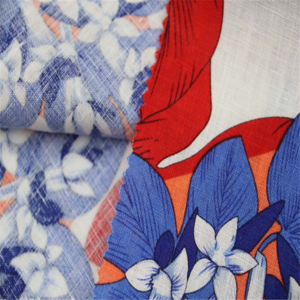 Floral Printed Linen Fabric