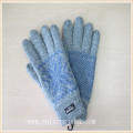 men acrylic jacquard knitted winter gloves