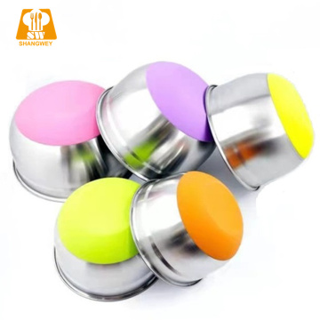 Non-slip Silicone Bottom Stainless Steel Salad Bowl Set