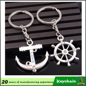 Cheap Rudder and Boat Anchor Key Chain with Love