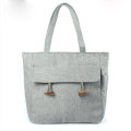 Fashion Lady Zipper Jute Tote Bag Handbag