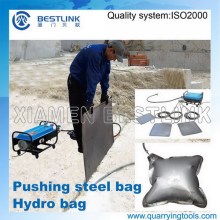 Marble Quarry Use Hydro Bags for Block Push Down Job