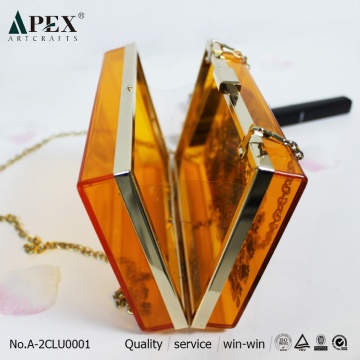 APEX acrylic clutch bag box with metal button