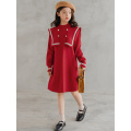 Autumn and winter British girls' college style knitted wool dress