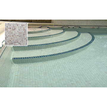 Tiles de la piscine en mosaïque en verre fondu rose clair