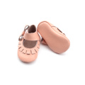 Belle robe de fille pour enfants, chaussures en cuir à semelle souple