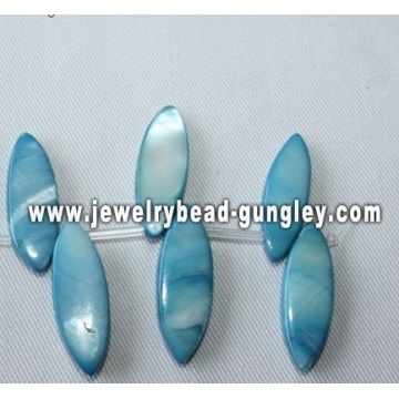 blue horse eye shape shell beads