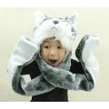 Winter long design plush animal hat children hat