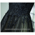 New Arrival Lace Top Vestido De Festa Long Floor Length Chiffon Evening Dress Party Black Long Prom Dresses CWFP2435