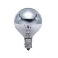 G45 E14 Incandescent Ball Bulb with Silvery Mirror Top