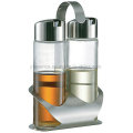 Transparent Oil Bottles with Stainless Steel Stand