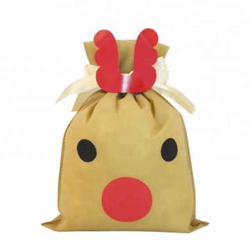 Cartoon Deer Christmas Non-woven Gift Bags Making