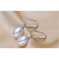 Diseño simple AAA 8-8mm mujeres de agua dulce Pearl pendiente 925