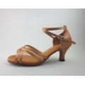 Flesh satin girls latin shoes