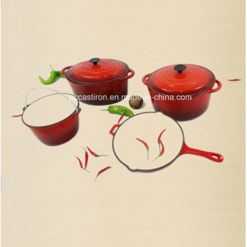 A fábrica aprovada Ce do cookware do ferro fundido 4PCS