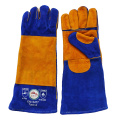 Long Double Palm Cowhide Heat Resistant Safety Welding Gloves